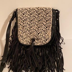 Madden Girl Black Fringe Crossbody